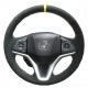 Hand Stitching Black Suede Steering Wheel Cover Yellow Marker for Honda Fit City Jazz HR-V HRV Vezel