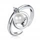 Opening Adjustable Size 925 Sterling Silver Mountable Pearl Pendant Ring