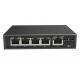 Full Gigabit 6-port PoE Switch 5*10/100/1000M RJ45 ports and 1*1000M Uplink SFP Port