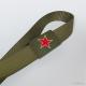 Army Green Military Nylon Belt With Plastic Buckle 3 Inch Red Star Printed