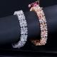 New Flower Bracelet Shining Tiny CZ Crystal Charming Bracelet Link Chain Bracelet for Women Wedding Party Jewelry