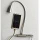 Middle Size Silver 12V 1W Touch Switch Flexible Gooseneck Mount Kids LED Reading Lamp
