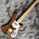 Custom Walnut Wood Neck Through Body Electric Bass with Active Pickup 4 Strings