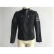 Black Color Polyester Suede Pleather Biker Jacket Lightweight For Mens TW58569