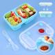 Silicone 3 Sections Bento Lunch Box Collapsible With Spork