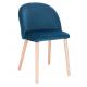 Navy Blue Comfortable Modern Dining Chairs With Oak Wooden Leg Modern Comfortabl