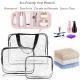 6 Pack Clear PVC Toiletry Pouch Bag With Handle