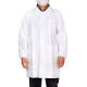 Custom Disposable Lab Coat Non Woven White Waterproof Chemical Suit For Hospital