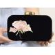 Unique Design Women ' S Evening Bags And Clutches , Floral Embroidered Purse With Golden Frame