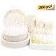 Graduation Party 9 Oz Upscale White And Gold Disposable Dinnerware Sets