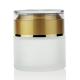 High White 50g Frosted Glass Cream Jar With Luxury Acrylic Gold Lid