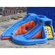 Blue Inflatable Amusement Park , Mini Bouncer With Double Water Slide