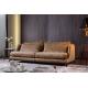 2.4m Brown Long Couch Fabric Furniture Big Living Room Sofa