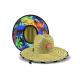 Mat Grass Patch Straw Hat Round Shape Woven Heat Printing Bottom ODM