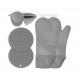 Gray Silicone Double Oven Gloves EU Certified 15.3in Long For Home
