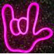 Silica Gel RoHS Cuttable Led Neon Sign Vasten Pink Gesture Led Neon Light