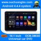 Ouchuangbo android 4.4 10.1 inch Universal car DVD gps with 1024*600 4 core AUX 3G WIFI