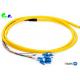 12F LC Pre - terminated Fiber Optic Pigtail SM 9 / 125μm LC UPC With G657A2 Bunch Fanout 0.9mm 0.5M LSZH Jacket Yellow