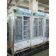 Vertical Frost Free Sliding Door Display Beverage Refrigerator / Glass Door Chiller