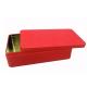 Gifts Packaging Rectangle Metal Box Red Color With Crackle Lamination Design
