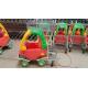 Grocery Plastic Shopping Trolley , Steel Wire Kiddie Trolley Cart With 4 Elevator Wheels