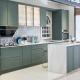 Modern Matcha Color Solid Wood In Shaker Design Modular Kitchen Cabinets