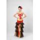 Ruffles Belly Dancing Outfits 3 Tones 4 Tiered Pleated Tulle Side Slit Maxi Skirt