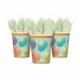 Golden Personalized Party Cups , Easter Paper Cups Tableware 8 Pacts