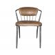 Restaurant Furniture Vintage Leather Dining Chairs With Stainless Steel Legs