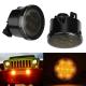 Waterproof Firebug Amber LED Turn Signal Light Smoke Lens Front Grill headlight for Jeep Wrangler JK