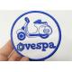 Vespa Club Embroidery Hat Patches Round 3 Tall Embroidered Logo Badges