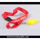 red color Custom logo 20*900mm polyester  lanyard with whistle for promotion