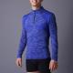 Active men's sport coat,  XLSC002, melange blue, seamless stretch long sleeve,T-shirt.  better silhouette