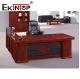 Painted Large Office Desk Solid Wood Veneer Top Combination Leather Chair