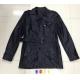 9001 Men's black pu fashion long jacket coat stock