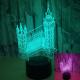 Building Big Ben 3D Night Lights Colorful custom picture Vision Gift Acrylic Table Lamps