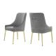 54*64*93cm Luxury Dining Room Chairs Golden Stainless Steel Metal Legs