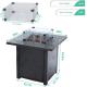 Modern 28 Inch Square Fire Pit Table Liquefied Petroleum Gas