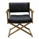Luxury Stainless Steel Frame Leather Upholstery Dining Chair 78cm Height