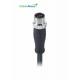 M12 T Code Male 4 Pin Connector Molded With 12A Power Cable Unshielded Free End