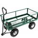Green Steel Mesh Garden Folding Trolley Tool Cart for Portable Utility Maneuverability