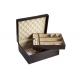 Two Floors Leather Jewelry Box Embossed For Gift Packaging Custom Logo