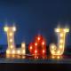 Stainless Steel Mini Wedding LED Marquee Letters Light for Home Decor Party in Hotels