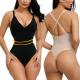 Women's Seamless Shapewear Push Up Waist Trainer with Deep V Bodysuit and Corset