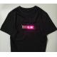 wholesale Programmable rolling message Couple LED Flashing T-Shirt Night Club Wear power supply by 2pcs CR2032 batteries