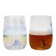 Ice Mountain Bottom Crystal Wine Glass With Ion Plated Irridescent