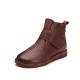 S417 2020 Autumn And Winter New Women'S Shoes Retro Handmade Leather Fashion Velcro Flat Ankle Boots Women