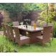 Outdoor furniture dining table and chairs 6 seats garden sets pe rattan modern dining set