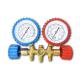 AC Charging Commercial Refrigeration Repair Parts Brass Manifold Gauge ISO