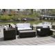 WF-15207 waterproof UV resistent outdoor brown conversation sofa furniture for patio hotel resort